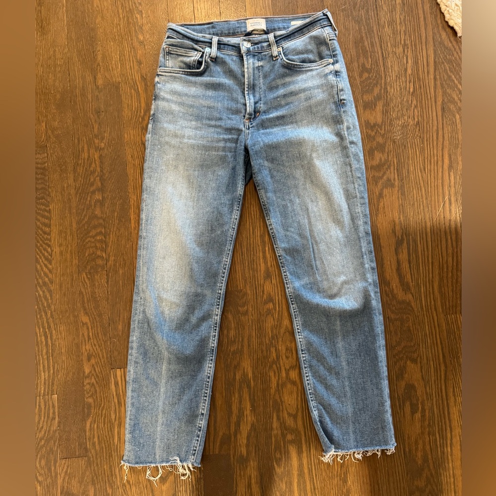 Citizens Of Humanity Isola Cropped Bootcut Jeans with Raw Hem
